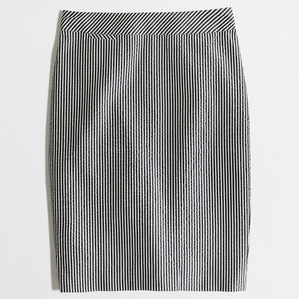 J. Crew Seersucker Pencil Skirt
